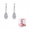 Women's 18k Gold Long Hanging Earrings Platinum Water Drop Ornament