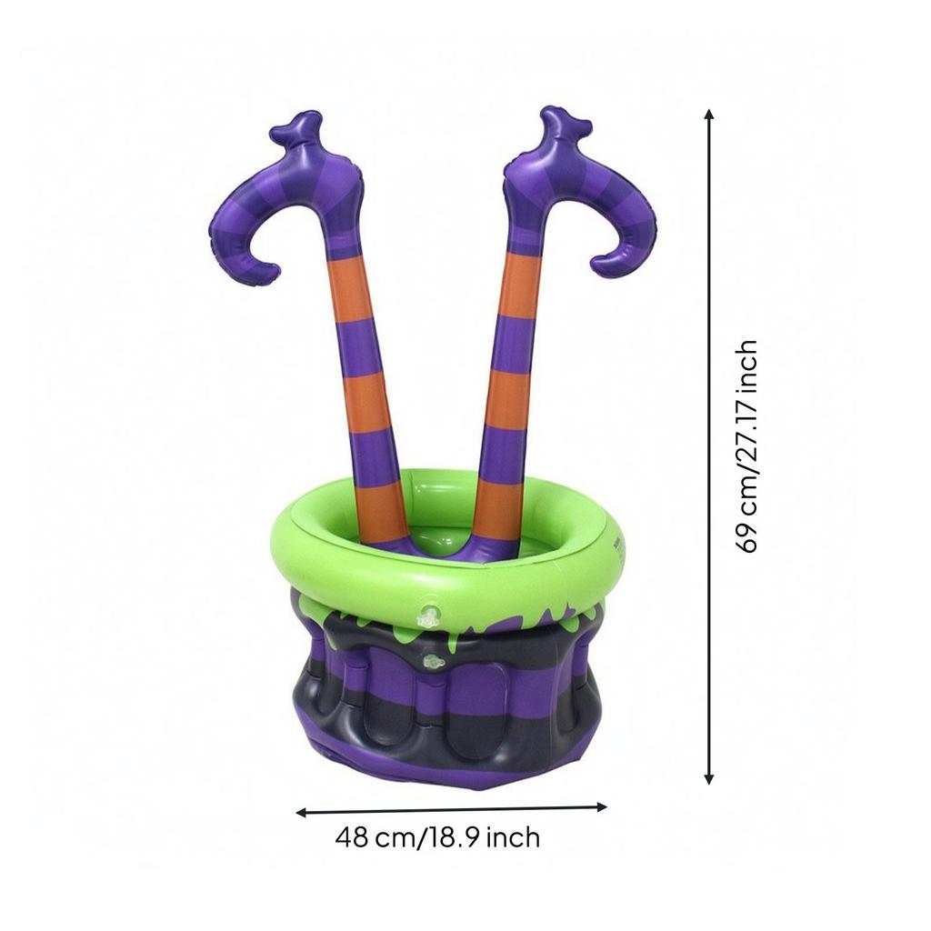 Inflatable Cooler with Witch Legs Eye-Catching Ice Container Fun