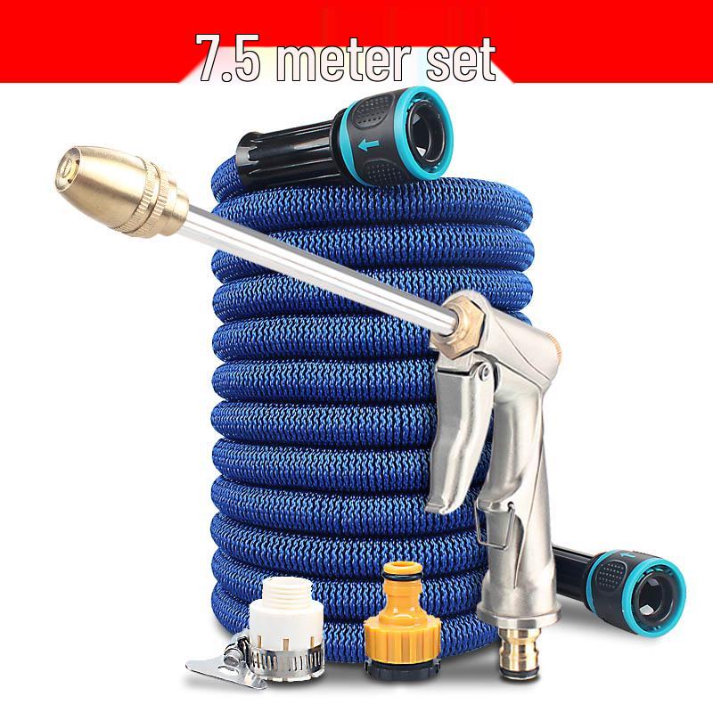 High-Pressure Car Wash Water Gun with Retractable Soft Hose & Nozzle for Tap Water & Flower Watering