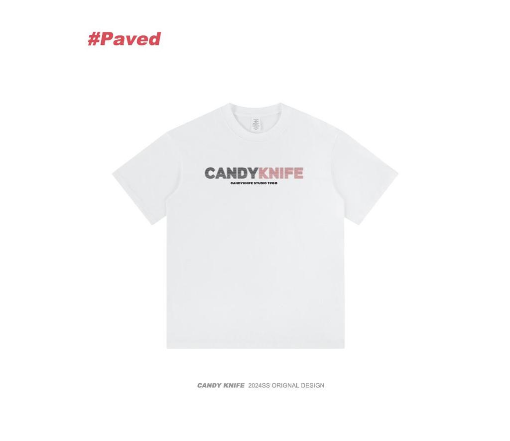 Phantom Letter American Retro Heavyweight Cotton Unisex Casual Loose T-Shirt