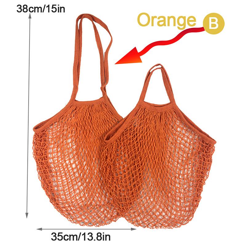 LCAuto parts Herbruikbare boodschappentassen Katoenen Net String Net Draagtas Fruit Groente B oranje