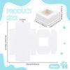 36pcs Paper Packaging Boxes with Plastic Window Square White 7.6x7.8x3.1cm