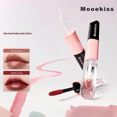 Mooekiss Mu Ke Shi Doppeleffekt Langanhaltender Doppelseitiger Lippen-Schlamm-Glanz: Doppelseitiger Lippenstift mit Spiegel-Matt- und Glanz-Finish.