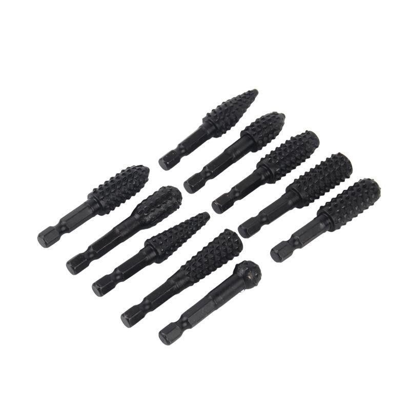 10-Piece Hex Shank Rotary File Set: Steel Files, Woodworking Tools for Sanding, Polishing, Deburring, and Hole Enlargement