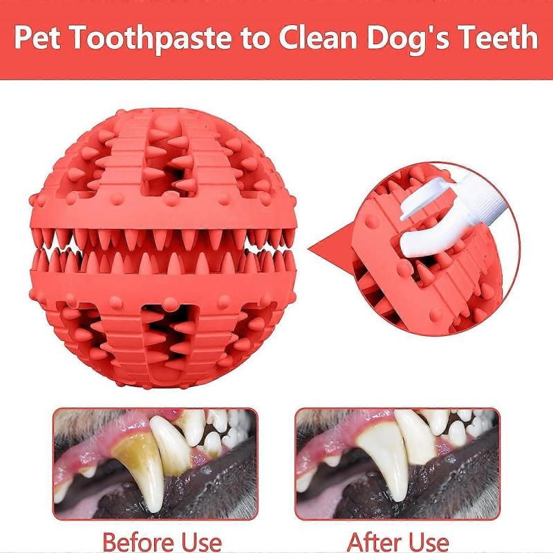 Hundespielzeug Ball Beißring Langeweile Klein Mittel Groß Hund Zahnreinigung Snack Beschäftigung IQ Trainingsspielzeug (Klein 5cm, Rot)