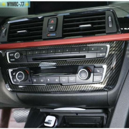 Carbon Fiber AC Outlet Control Vent Sticker Interior Cover Trim For BMW 3 4 F30
