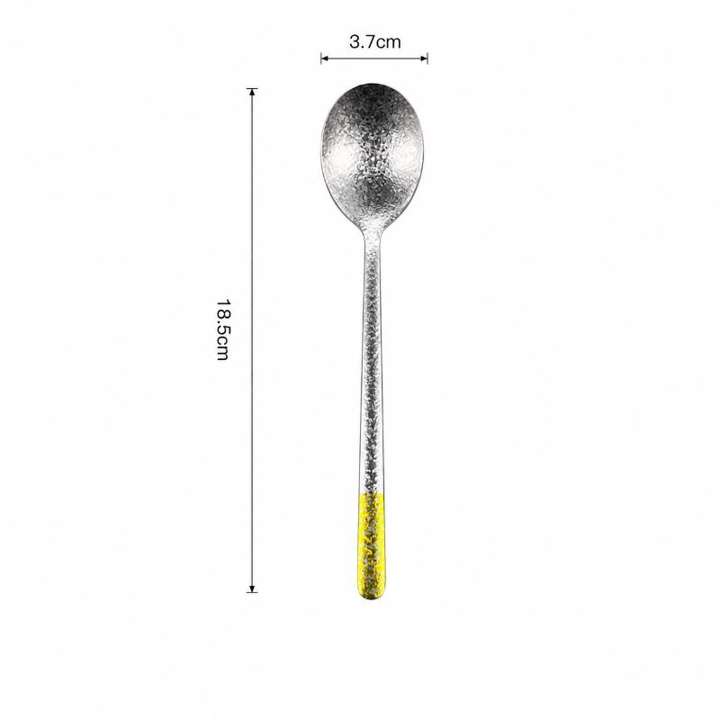 Pure Titanium Korean Style Spoons Unique Crystal Texture Colorful Handles Perfect For Home Dining Outdoor Camping Picnic Use
