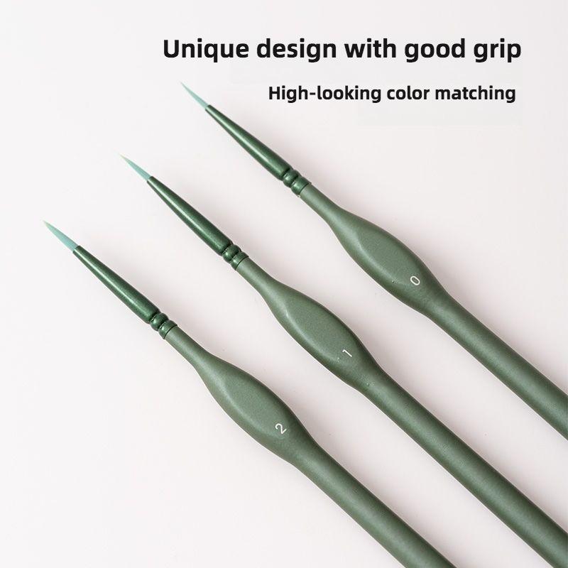 3 Τμχ Ψηφιακό Πινέλο Γραμμής Άγκιστρου για Ελαιογραφία Ακουαρέλα Εξαιρετικά Λεπτό Χειροποίητο Πινέλο με Νάιλον Τρίχα Τριγωνική Ξύλινη Λαβή Σετ Σχεδίου