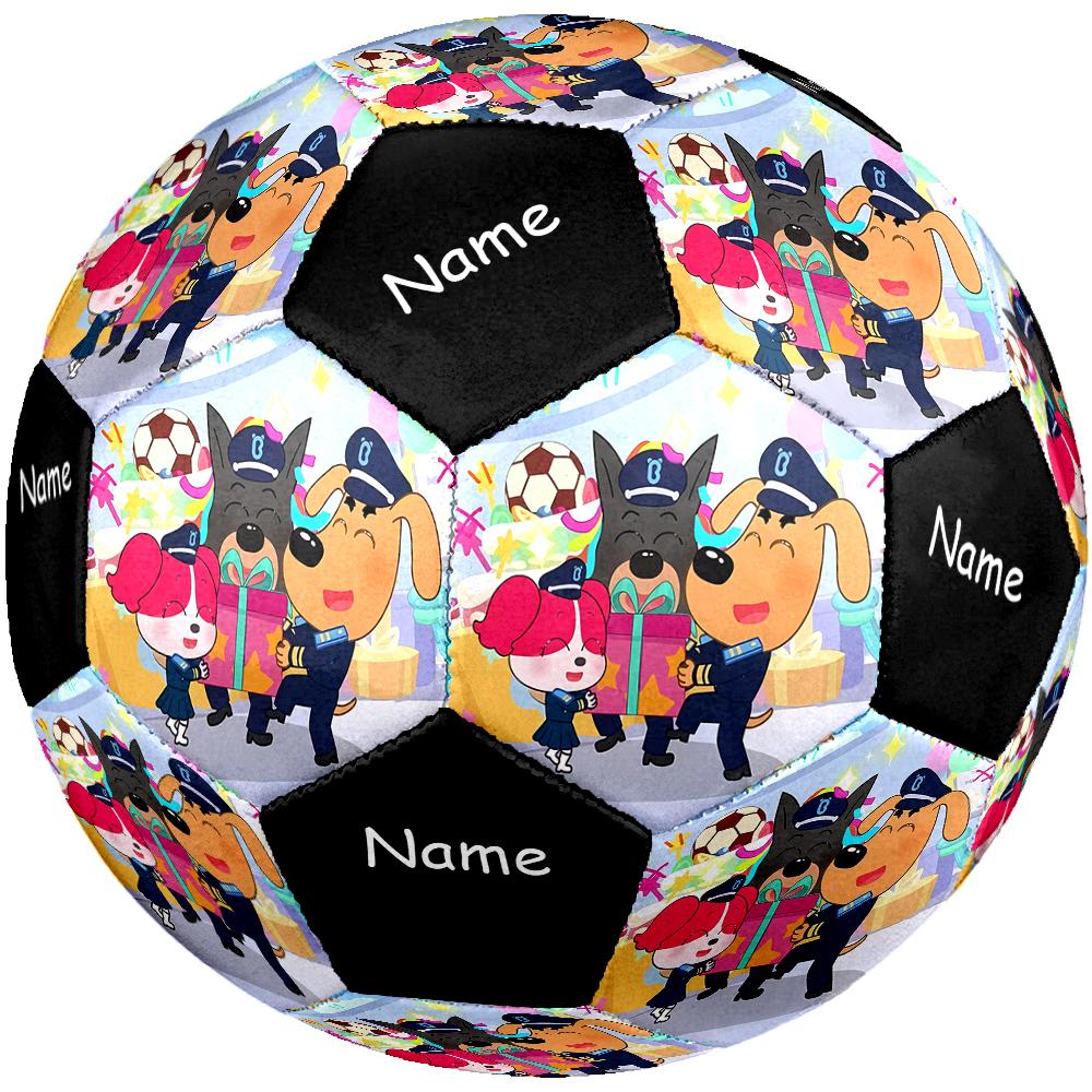 Custom Name Sheriff Labrador Theme Size 5 Soccer Ball, Suitable for Both Indoor and Outdoor Matches, a Gift Suitable for Everyone.