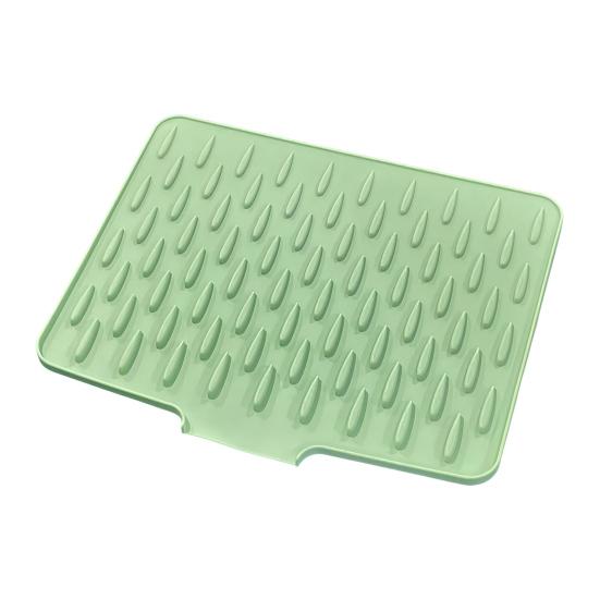 Silicone Drain Mat Thick Dish Drying Mat with Drainage Heat-Resistant Non-Slip Bar Sink Drying Pad for Countertops