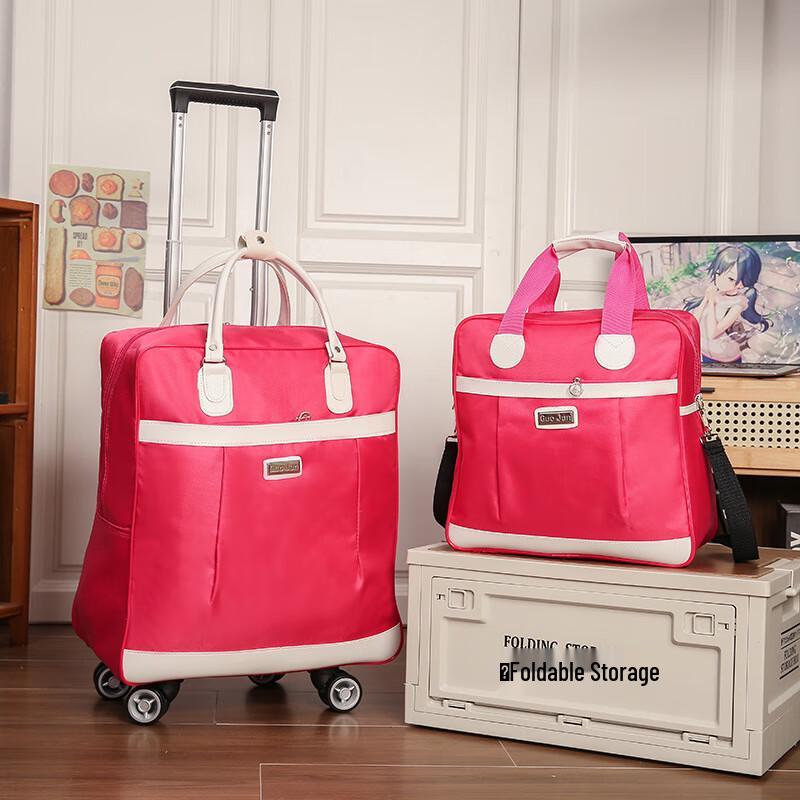 OEING Canvas 4-Wheel Trolley Travel Bag