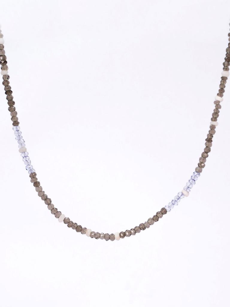 Harang Hr 46N_Smoky Quartz Gemstone Beads Necklace