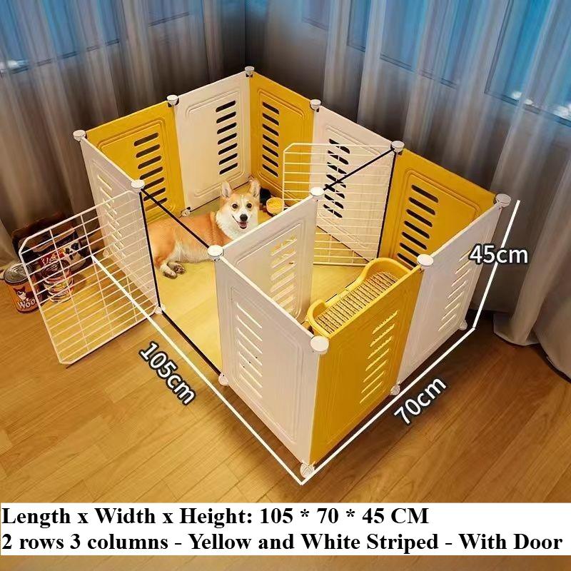 Dog Enclosure Household Small Dog Superlarge Free Space Indoor Isolation Pet Cage Training Toilet Fence Dog Den Free Combination