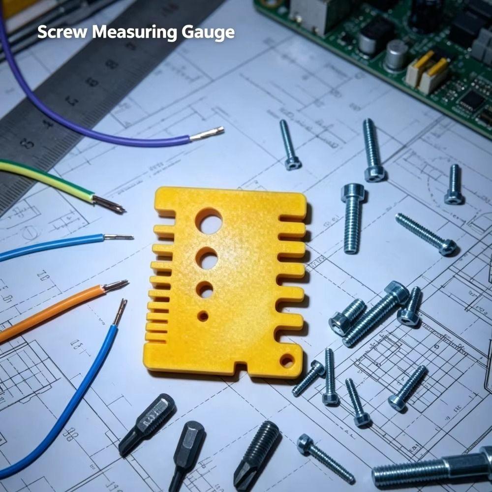 Compact Wire Screw Measuring Tool Portable Double-sided Ruler Nut Drill Bit Thread Checker  Bolts