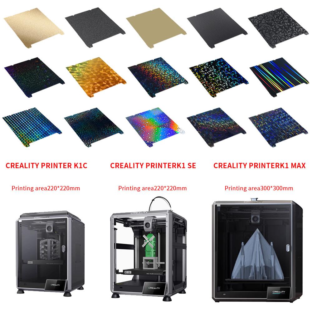 Pro Creality K1/K1C/K1 Max Tisková podložka PEI Ocelový plech PET PEO PEY Hladký vyhřívaný stůl 235x235mm 310x315 Ender 3 S1 Ender 3 V3 Se