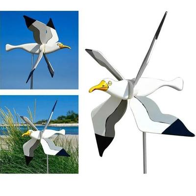 2025 New Seagull Windmill Garden Outdoor Bird Holiday Decorative Wind Spinners Personalized Courtyard Decor Gift Accessories
