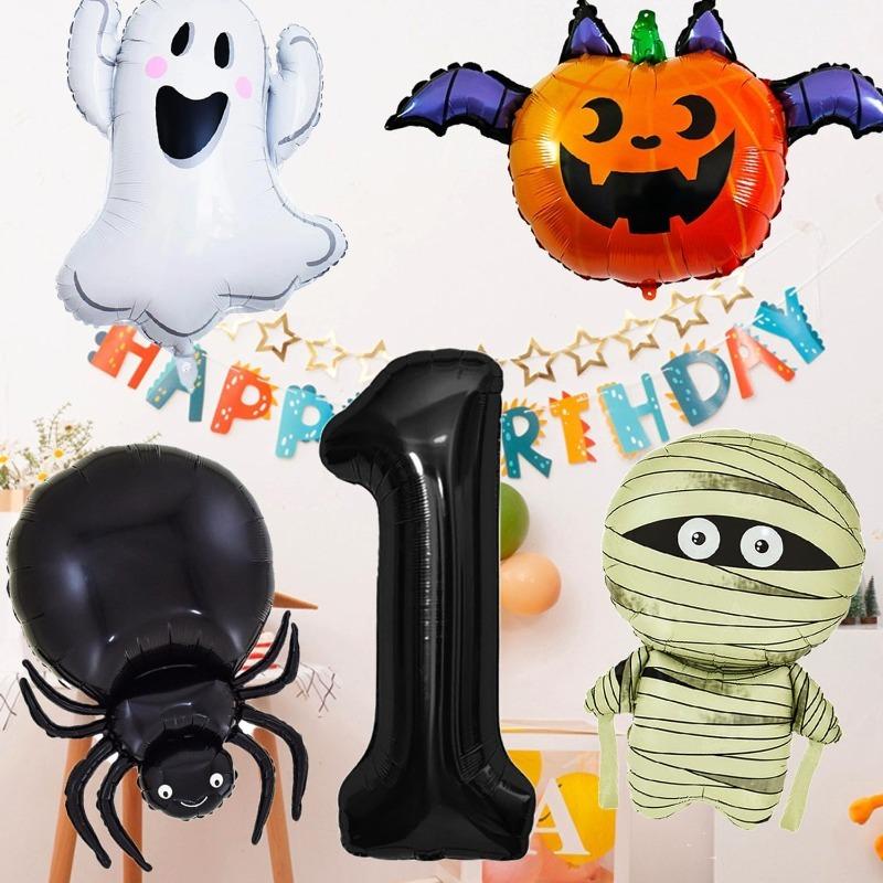Large Spider Halloween Balloons - Foil Mylar Mummies Balloons for Halloween Party Birthday Haunted House Spooky Decor