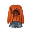 Womens Casual Fashion Christmas Yak Head Print Crewneck Sweatshirt Regular Fit Daily Wear