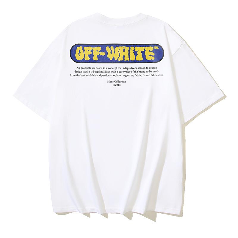 1170 Off-White 2026 Spring/Summer New Letter LOGO Pattern Round Neck Hooded Short Sleeved Men's and Women's T-shirts