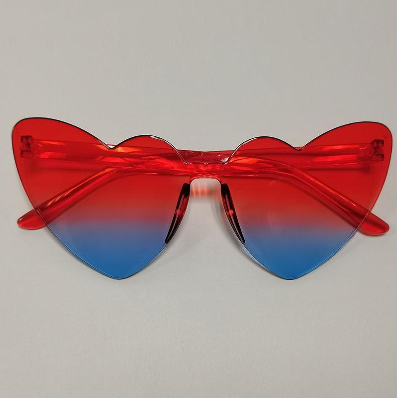 Thin peach heart sunglasses love sunglasses jelly color rimless heart type one-piece glasses candy color eyes