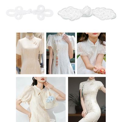 Chinese Closure Button Scarf Cardigan and Costumes Outfit Sewing White Cheongsam Sewing Fasteners