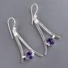 Iolite Gemstone 925 Sterling Silver Jewelry Handmade Earrings1.45" Birthday Gift EE-66-8