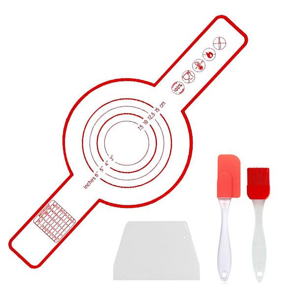 

4 шт. антипригарный силиконовый коврик для выпечки хлеба в голландской духовке со скребком и длинными ручками подкладка для противня для хлеба на закваске