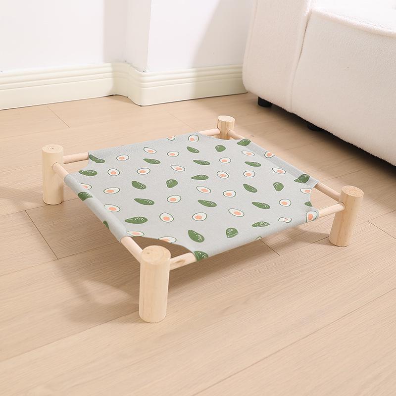 Celoroční prodyšný pelíšek pro domácí mazlíčky z masivního dřeva - Odnímatelné, pratelné hnízdo pro psy a kočky