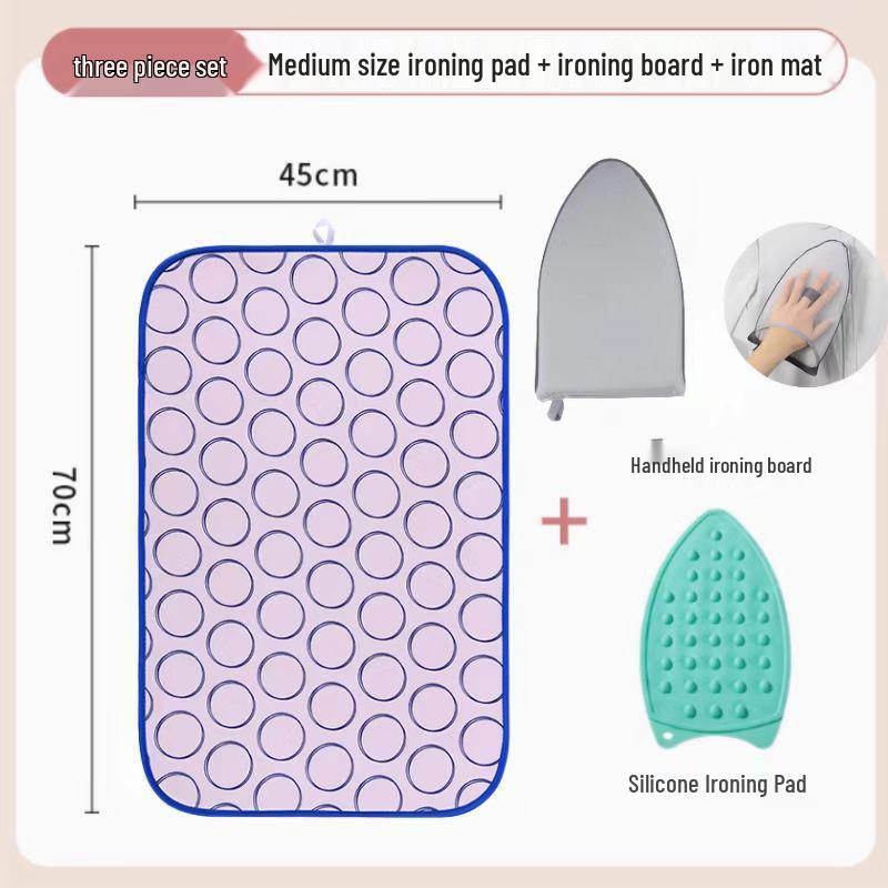 Hanging Heat-Resistant Pink Ironing Pad, Six-Layer Thick, Waterproof & Non-Slip