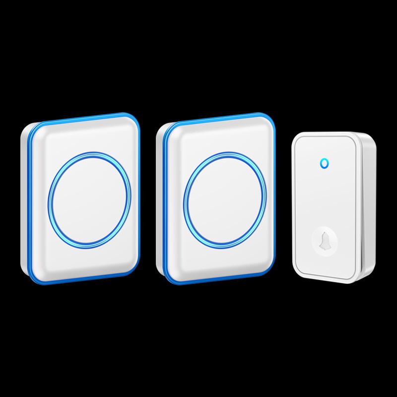 Multi-Functional Wireless Smart Doorbell: Long-Range, Self-Powered, One-to-Two, Waterproof. CN White