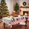 Country Christmas Tablecloth, Pink Plaid Christmas Tree Tablecloth, Waterproof Tablecloth, Round Table Square Table Universal