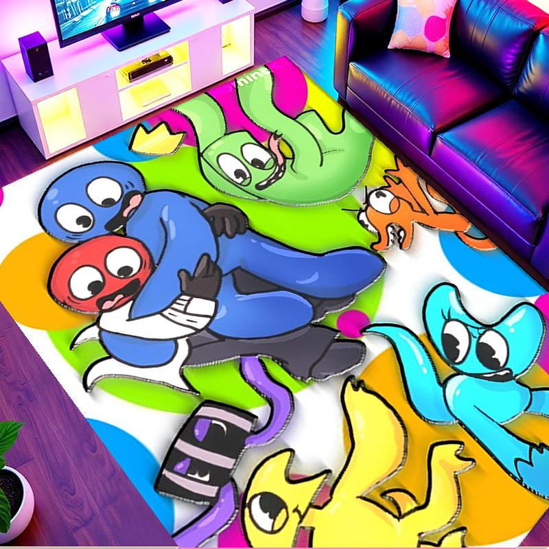 Game Rainbow Friends Print Rug, Washable Floor Carpet, For Entryway Dorm Laundry Room Office Study, Home Decor Birthday Christmas Gift