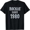 2026 Summer Hot Sale Unisex Rockin Since 1980 Graphic T Shirt Rock Music Casual Loose Short Sleeve Streetwear Tee Tops Highquality