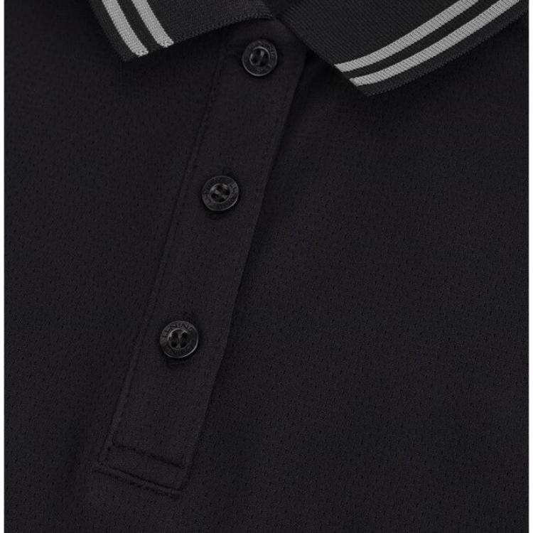 Li Ning Plain Collar Pullover Short Sleeve Polo Women tops Black APLT078-4