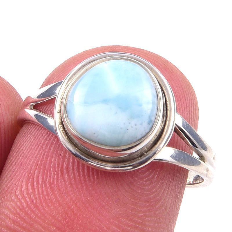 

Natural Republic Larimar Gemstone 925 Solid Sterling Silver Gift Ring S.7 C2e39