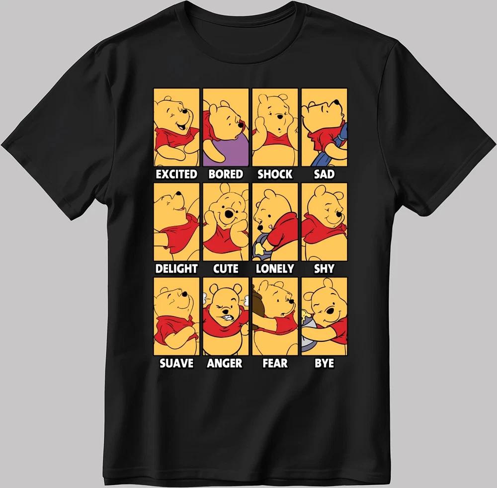 Winnie The Pooh Moods Black TShirt S