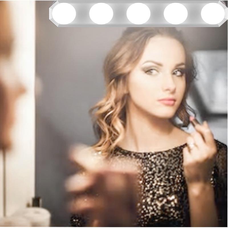 LED Lights Kit for Makeup Vanity Mirror,5 Dimmable Bulbs,3 Colors,USB Powered,Semi Flush Mount Makeup Light for Powder Room