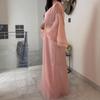 Middle East Arabian Women's New Temperament Stand-Up Collar Horn Sleeve Loose Large Size Dress Long Skirt