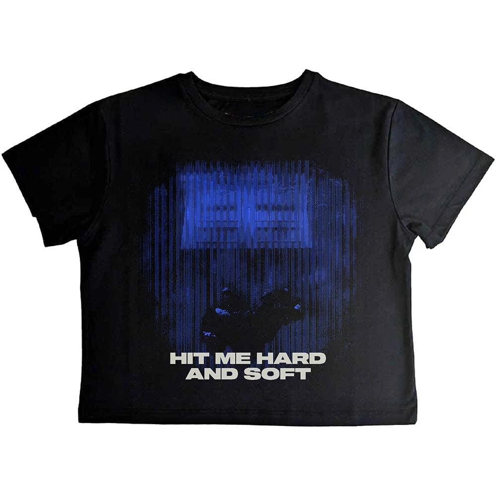 Billie Eilish Ladies Crop Top: HMHAS Blue Lines (Large) 2XL