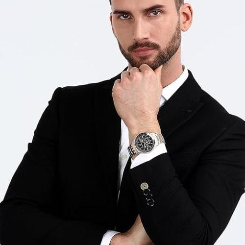 Official Maserati Men's Watch, 44mm, Maserati Men's Chronograph Quartz Watch R8873640021, Luminous Dial Hands, 10 ATM Water Resistance, Japanese Movem