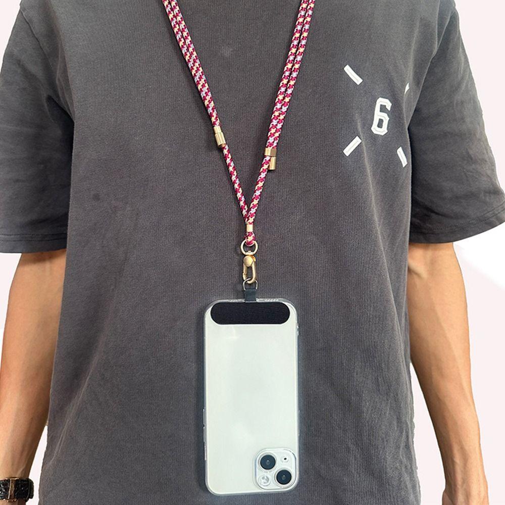 2Pcs/Set Short + Long Phone Strap Nylon Anti-lost Wrist Strap Phone Lanyard Case Crossbody Shoulder