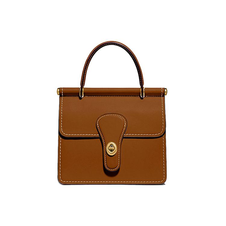 

Новая кожаная сумка COACH Willis, сумка на плечо, сумка кроссбоди, маленький размер, женская, коричневая 89225-B4SIE 18.0*7.6*17.0CM