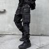 Multi Pockets Ribbons Bandage Wear Cargo Pants Mens Harajuku Punk Hip Hop Joggers Casual Streetwear