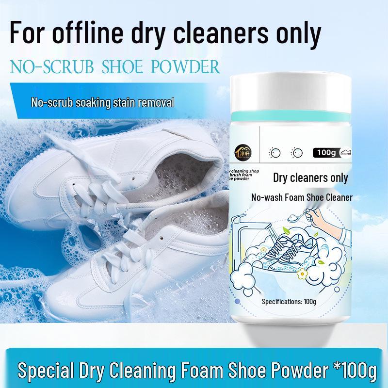 Easy Clean Active Oxygen White Shoe & Sneaker Stain Remover - No-Scrub Powder & Liquid with Brush