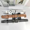 Metal Buckle Y2K Star Waist Belts PU Leather Girls Rivet Waistband Women's Jeans Belt  for Pants