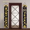 80th Birthday Party Banner Decorations for Women Men 80 Year Old Door Banners Signs Black Gold Cheers to 80 Years Brithday Party Supplies Welcome