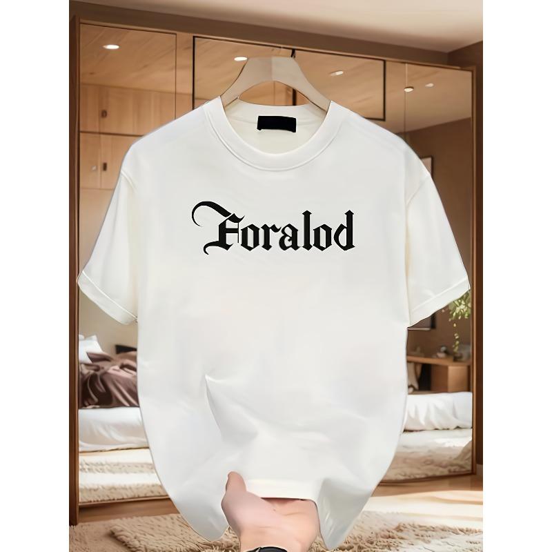 

European sizes The Artistic And Creative Font Aligns with The Trendy Style of men, Featuring a Loose And Casual T-Shirt for Outdoor Wear S белый