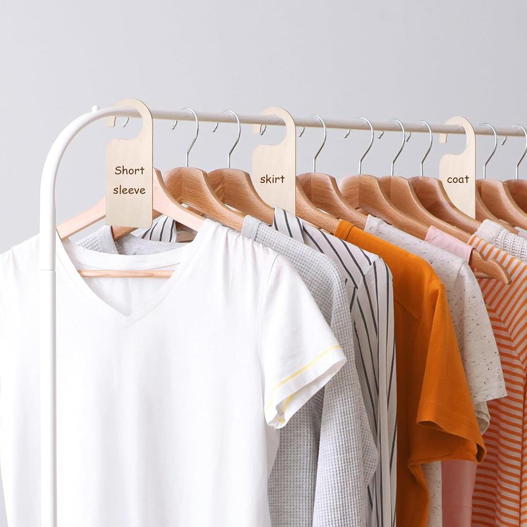 10 Pack Unfinished Wooden Door Knob Sign, Blank Double Sided Hanger Plaque Natural Wood Door Sign for Office, Room, Hotel DIY Craft Project Message