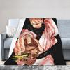 Ryomen Sukuna Jujutsu Kaisen Super Warm Blanket Students Plush Throw Blanket Fluffy Outdoor Flannel Bedspread Sofa Bed Cover