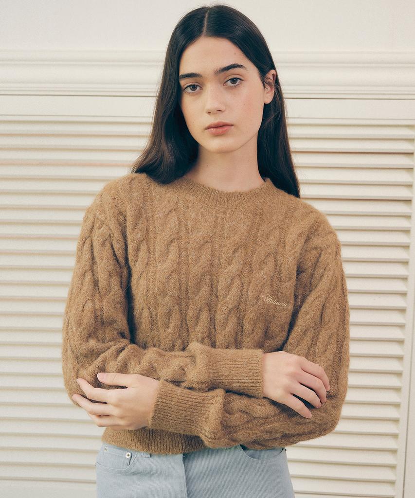 ROLAROLA Twist Knit Pullover Brown